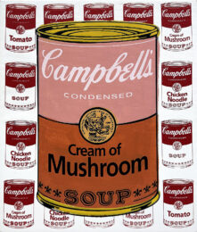 Campbell’s Cream of Mushroom (stretched unique oil painted canvas) by Steve Kaufman at GallArt.com