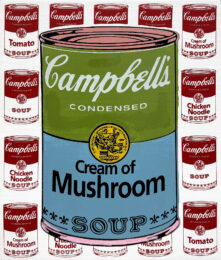 Campbell’s Cream of Mushroom (stretched unique oil painted canvas) by Steve Kaufman at GallArt.com