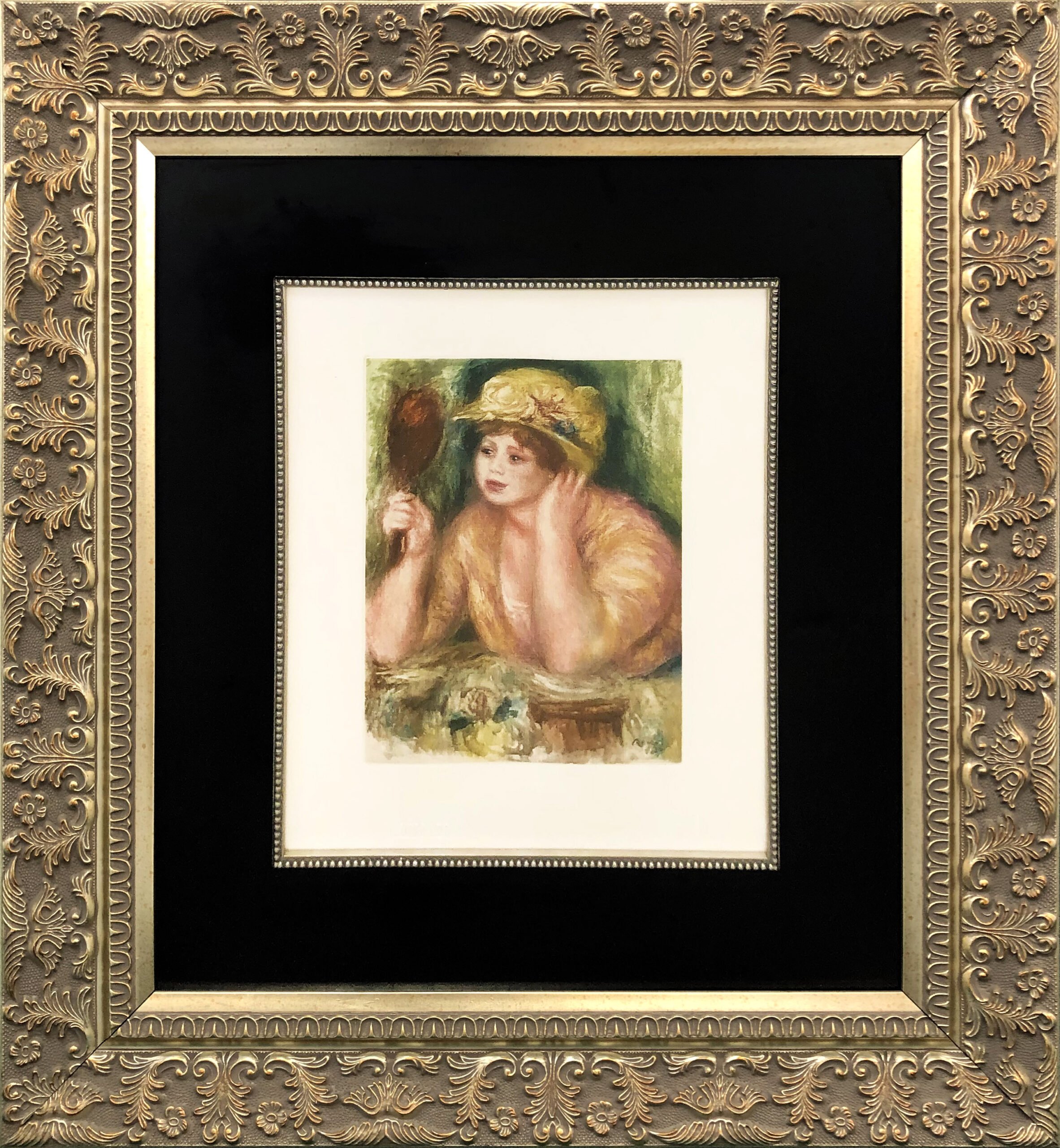 La Femme Au Mirroir (color etching from Ambroise Vollard Collection) by Pierre Auguste Renoir