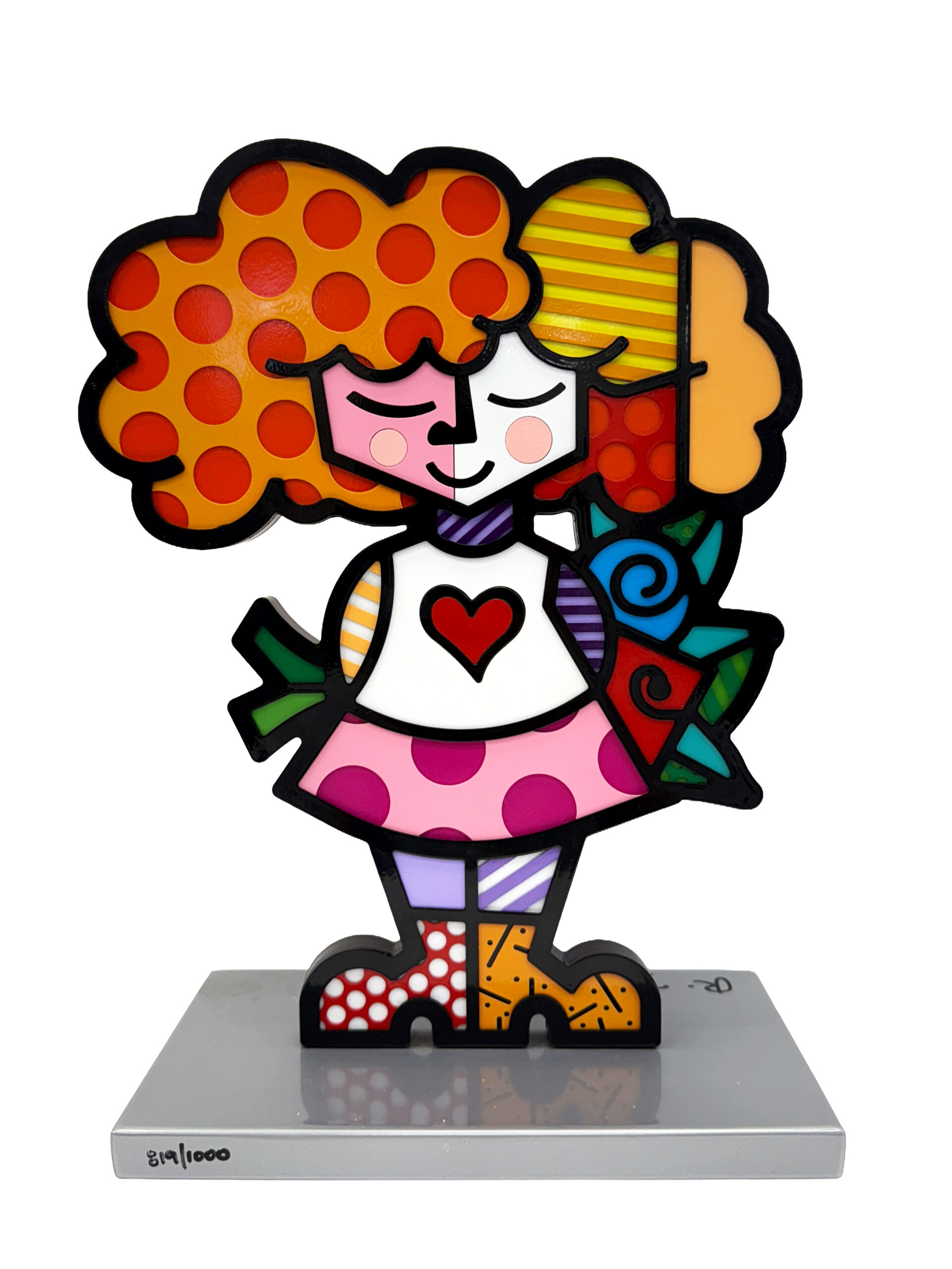 Good Girl (hand signed enamel on iron sculpture) by Romero Britto