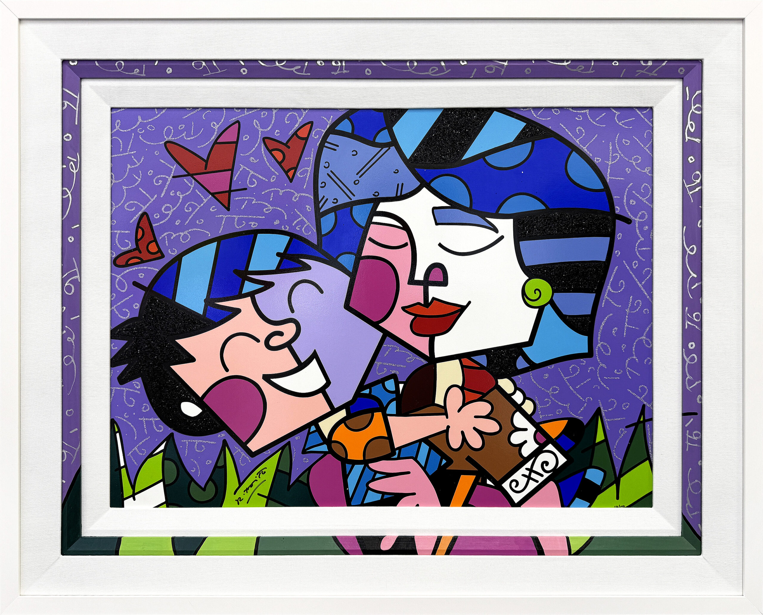 Mother (custom framed hand signed screen print on gesso board) by Romero Britto