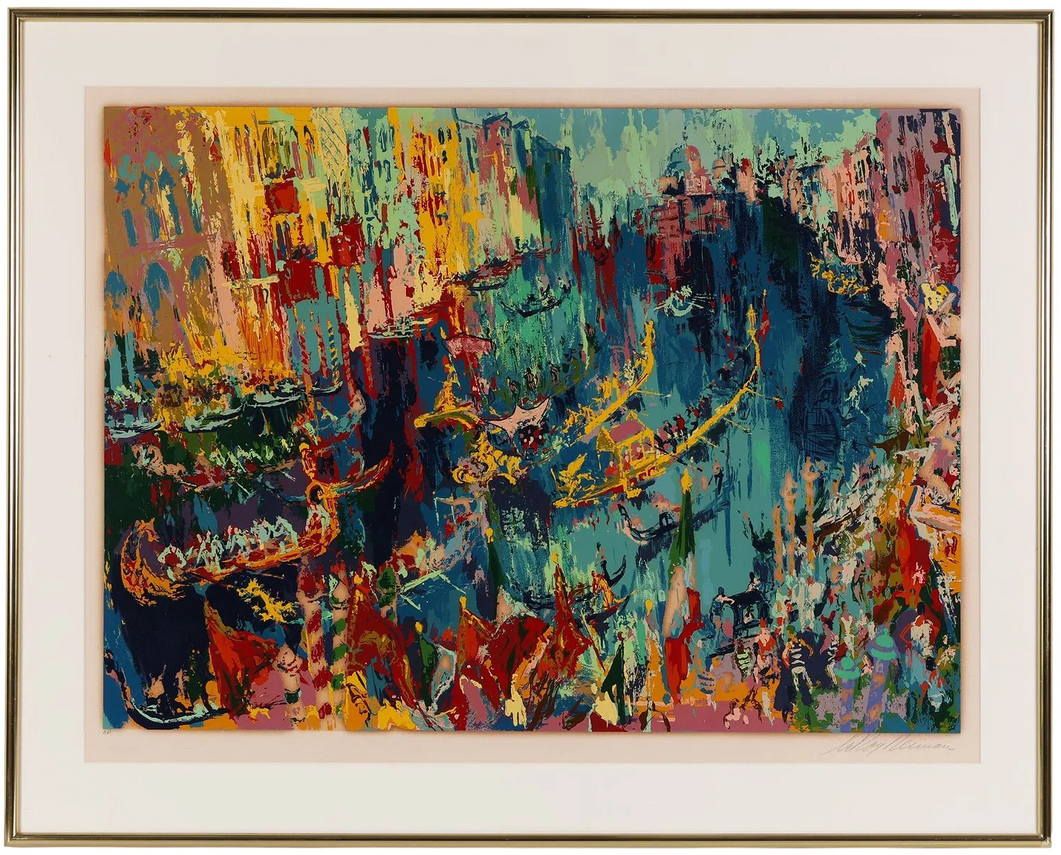 Regatta of the Gondoliers (framed large hand signed serigraph) by LeRoy Neiman