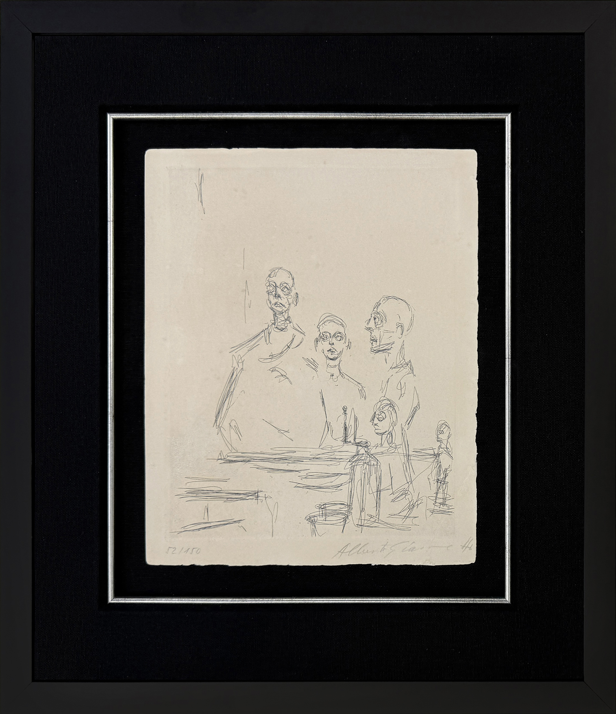 Sculptures Dans L’Atelier (Lust 185), rare hand signed etching by Alberto Giacometti