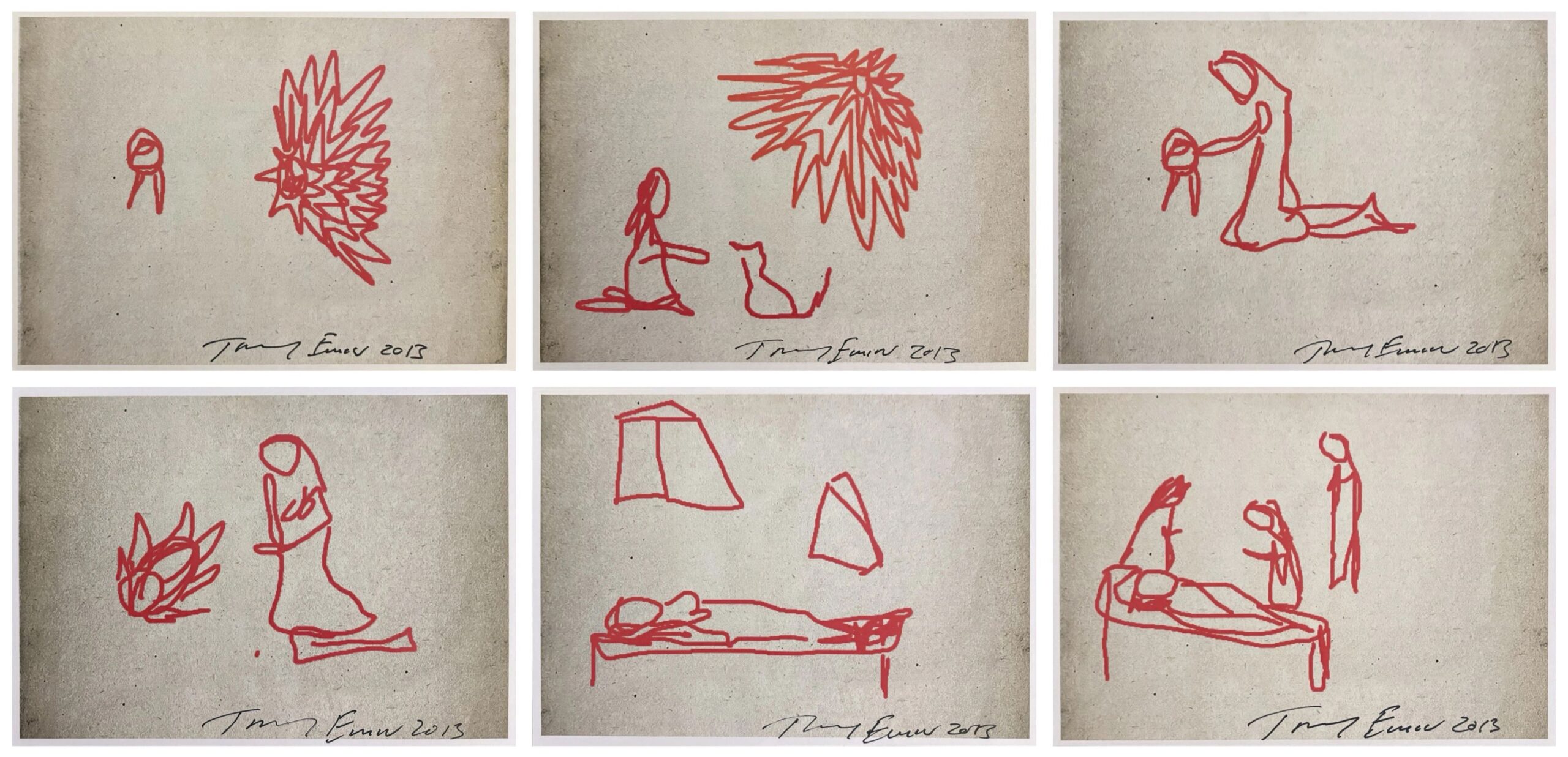 Nativity iPad Drawing (Complete Set of 6) by Tracey Emin