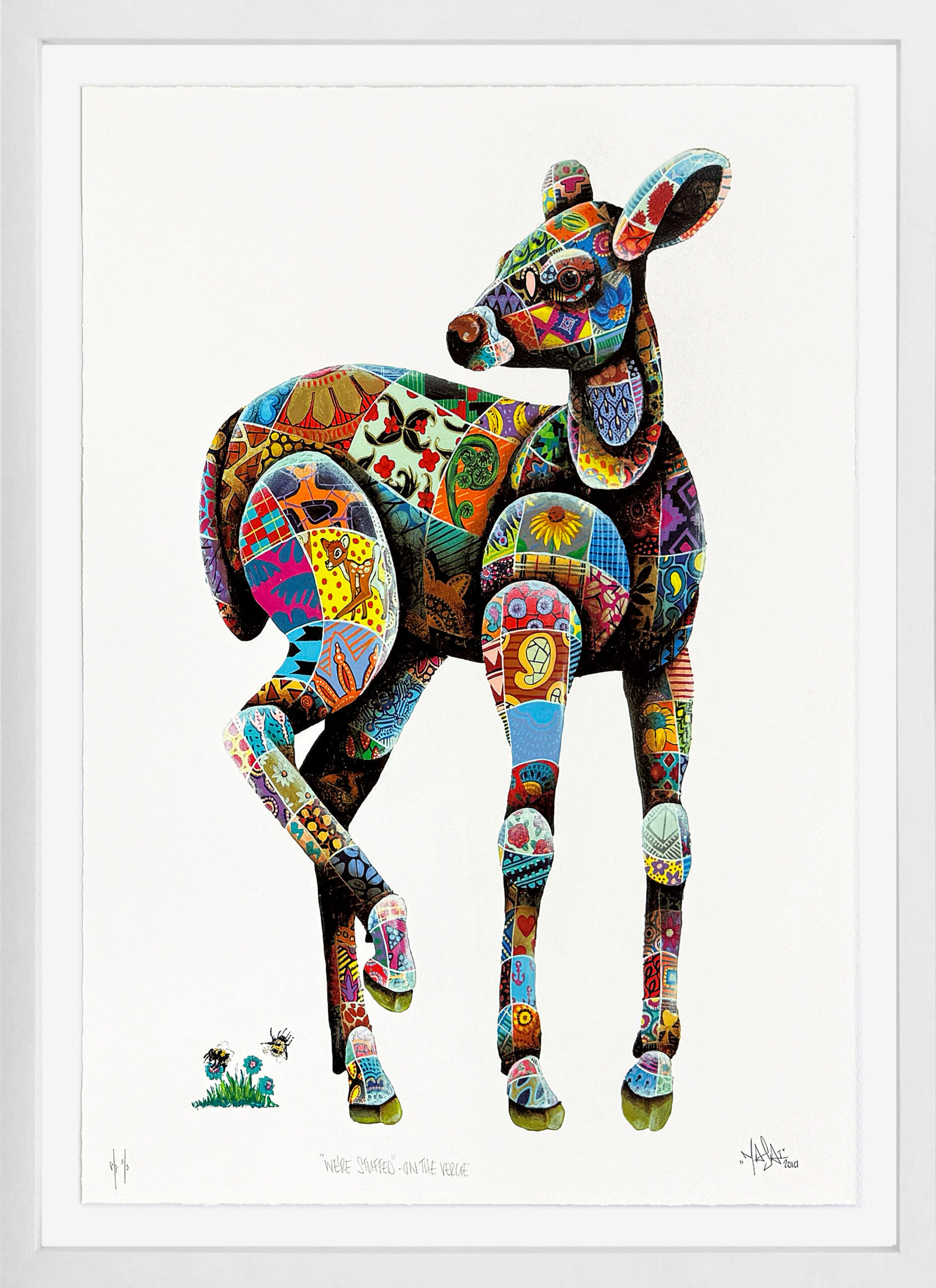 “We’re Stuffed” – On The Verge, unique hand painted screen print by Louis Masai