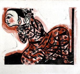 Saikanjo no Saku (A Woman in Court), 1991 by Shiko Munakata at Kamal Bakhshi Modern Asian