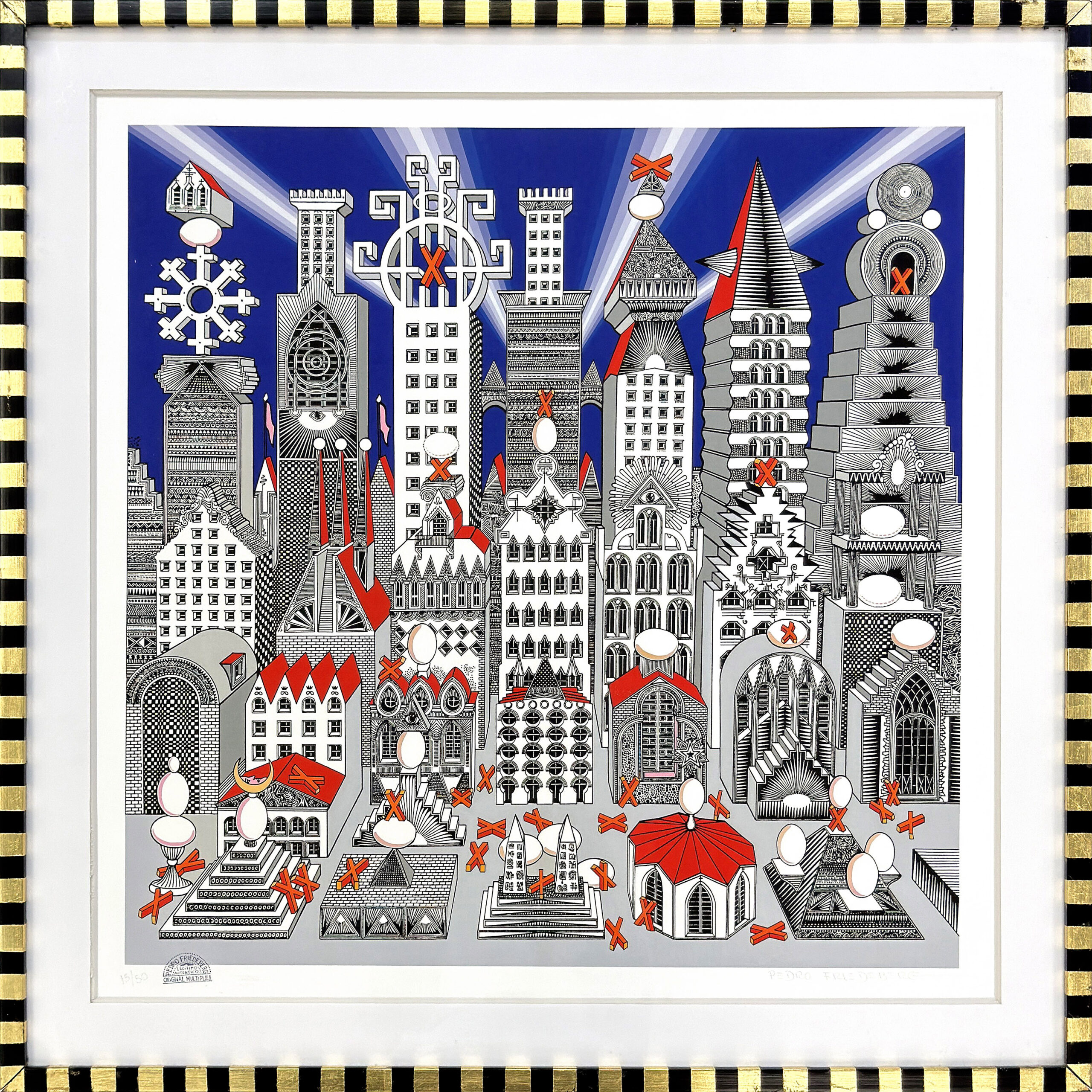 Ciudad de un Millon de Huevos y Veinticinco Duros (hand signed) by Pedro Friedeberg