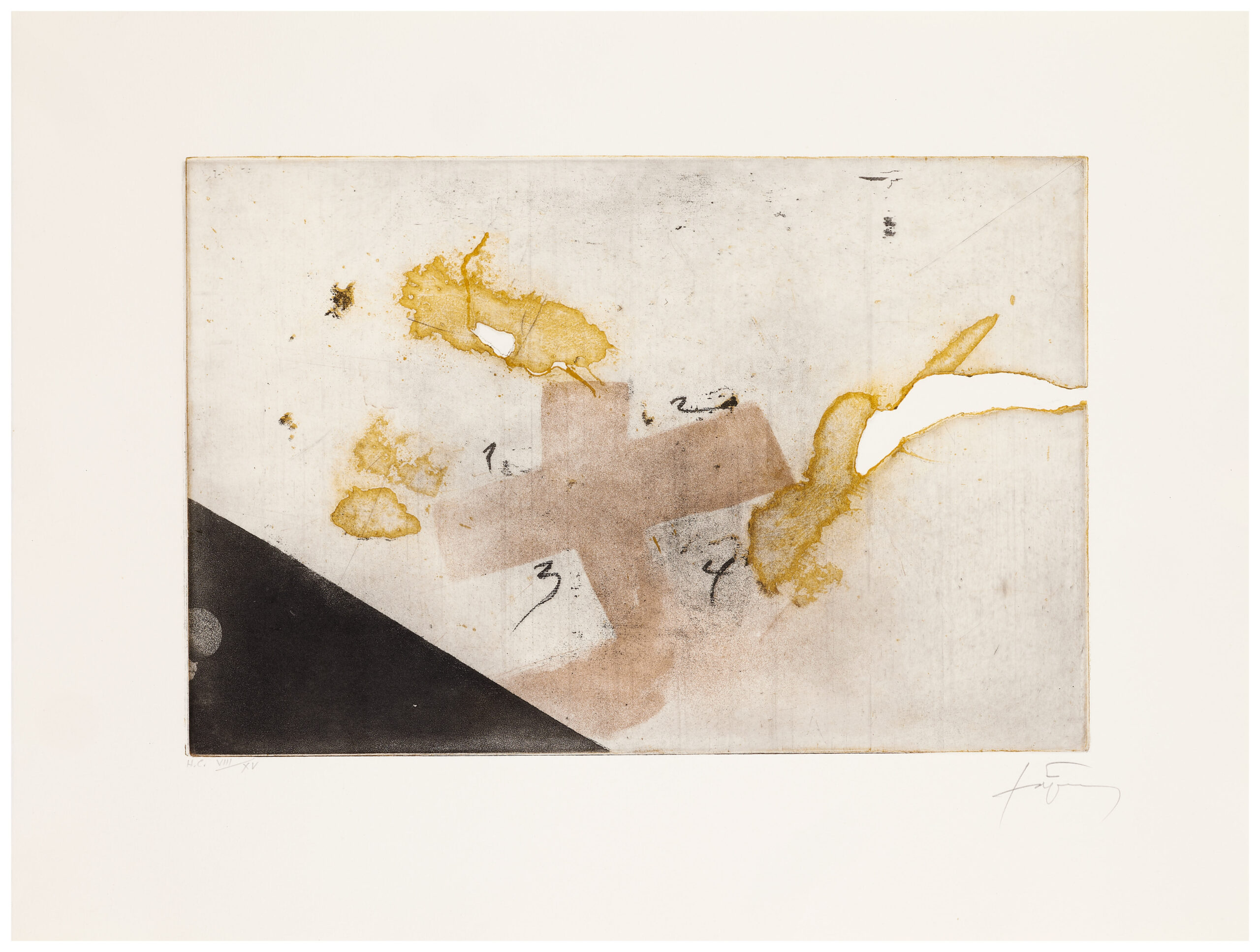 Equation Series Plate 3 by Antoni Tapies