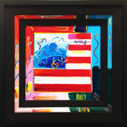 Flag (custom framed original painting on canvas) by Peter Max at GallArt.com