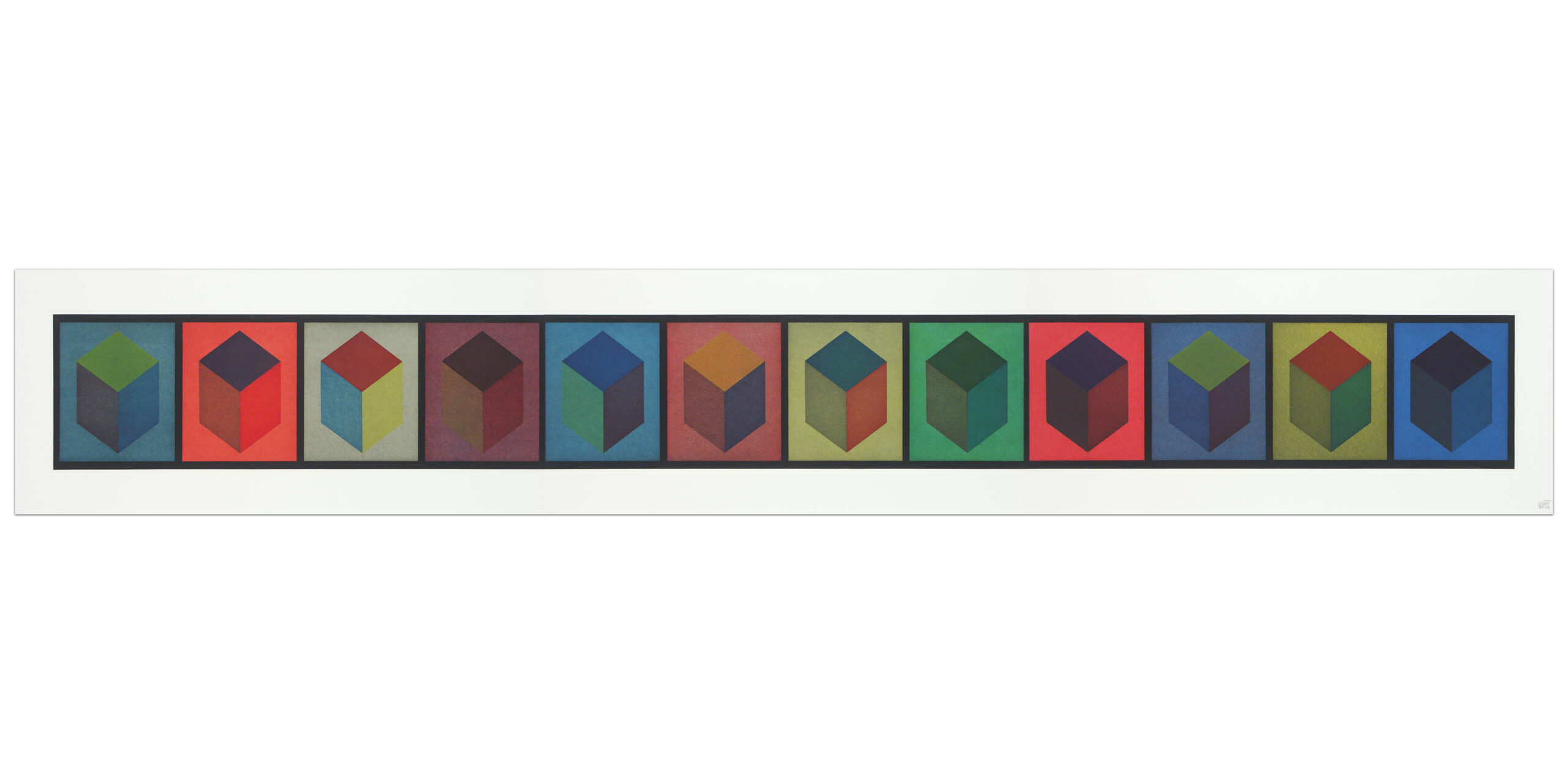 Twelve Cubes (Triptych) by Sol LeWitt