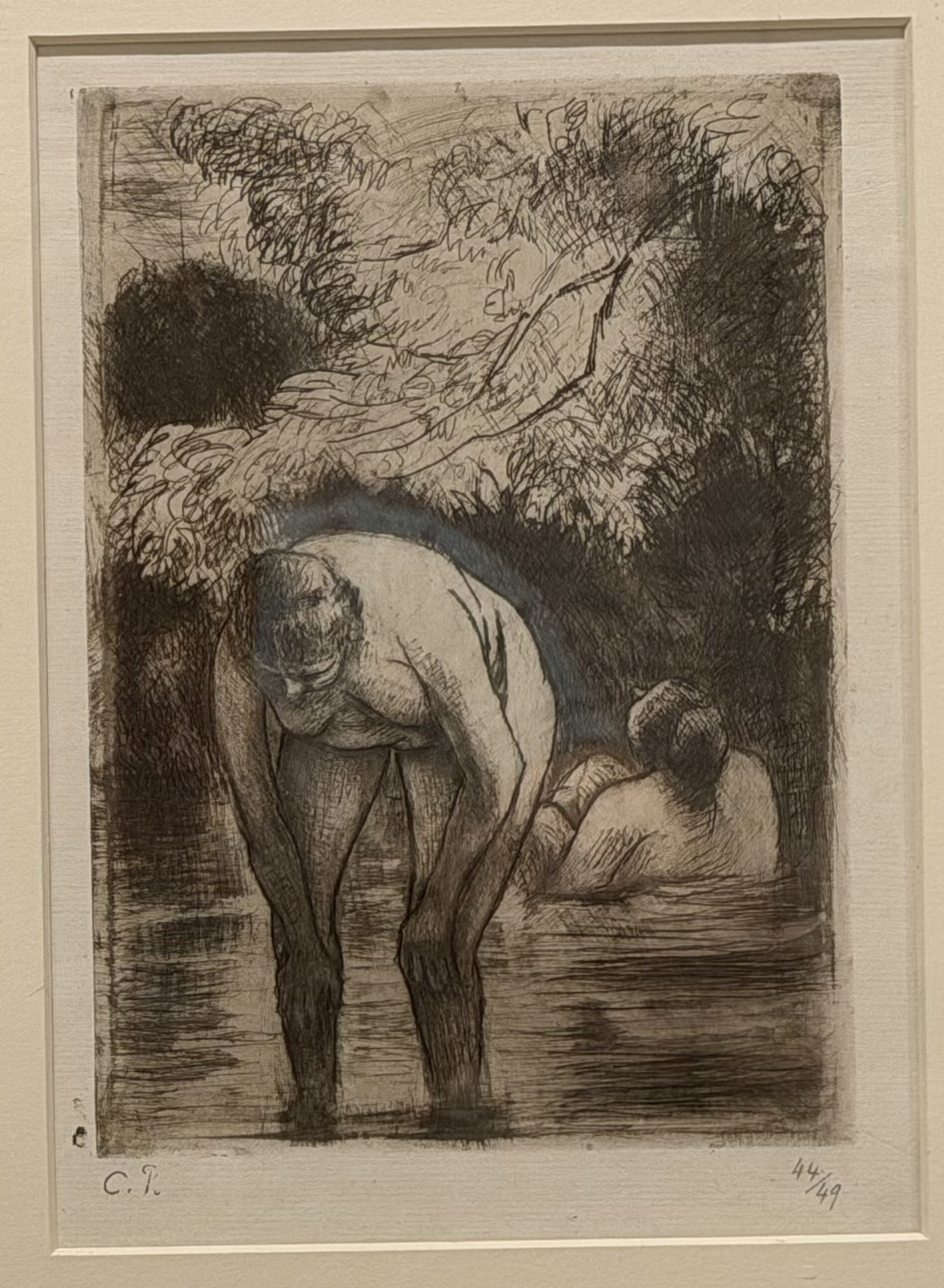 Les Deux Baigneuses by Camille Pissarro