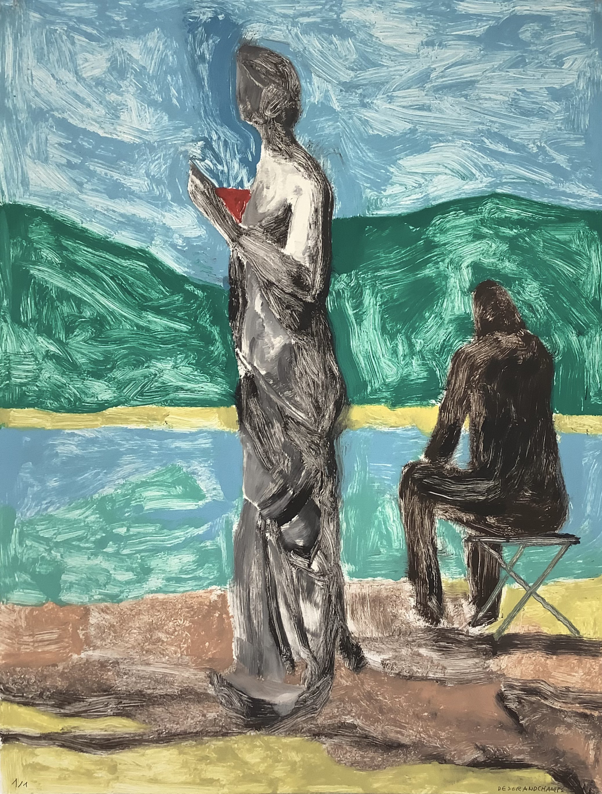 Lac et statue I by Marc Desgrandchamps