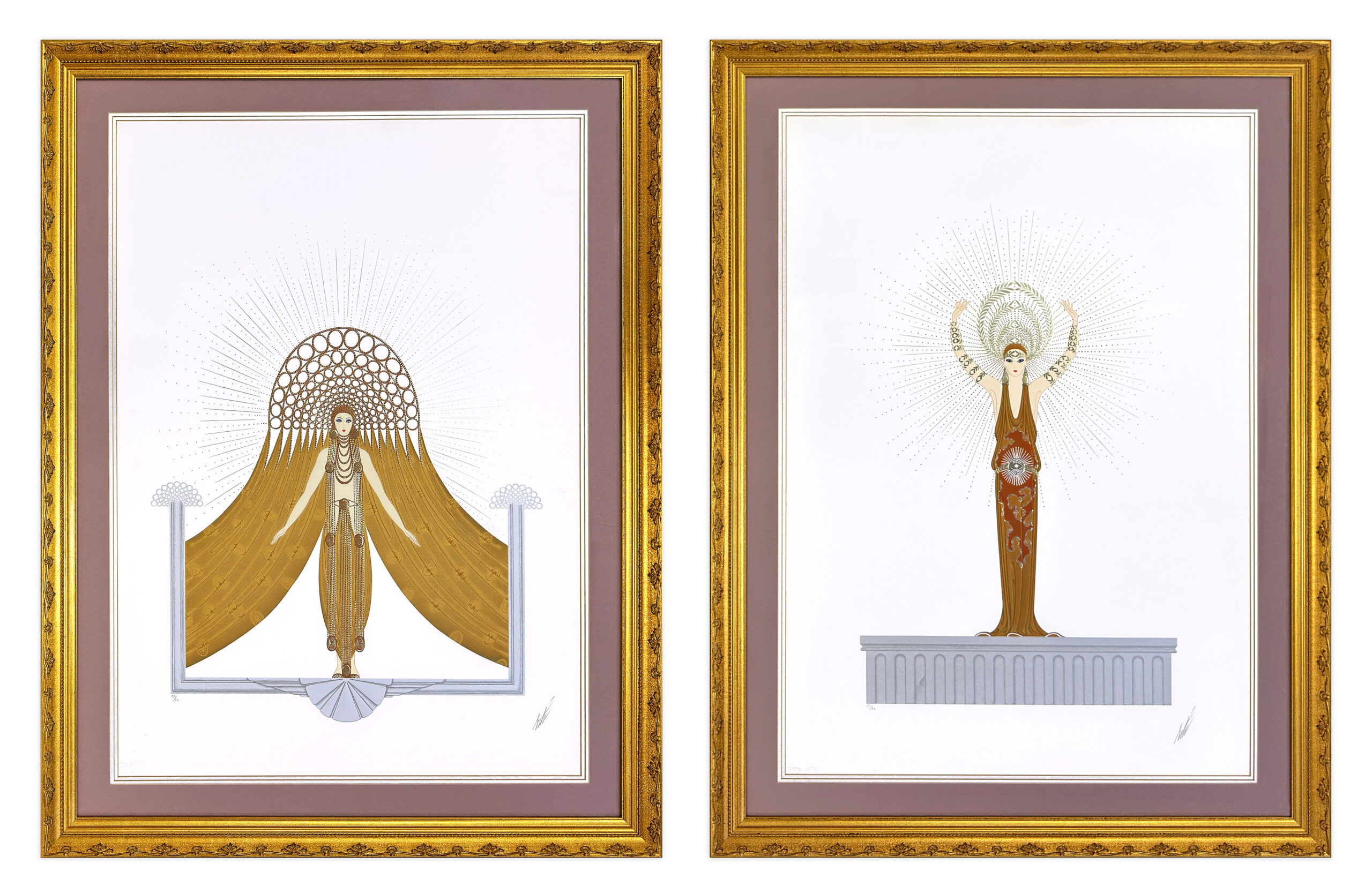 Myths Suite (set of 2 hand signed foil stamped embossed serigraphs) by Erte