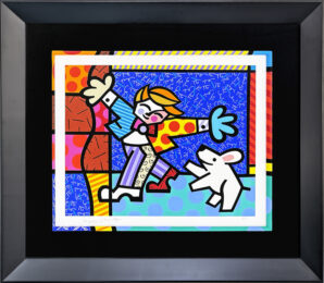 Brendan And The Wishing Dog (custom framed hand signed screen print) by Romero Britto at GallArt.com