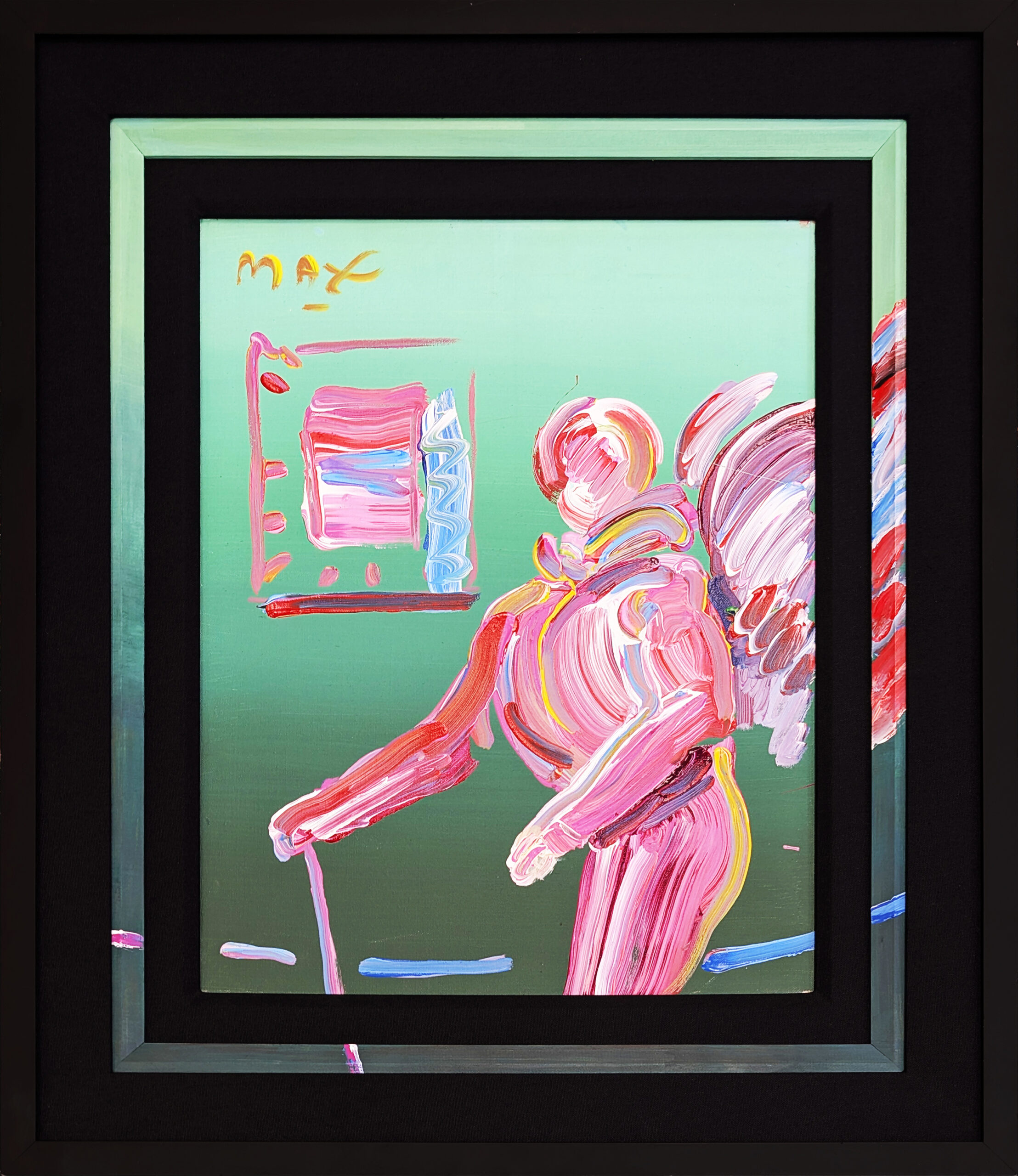 Angel By The Window (custom framed original painting on canvas) by Peter Max