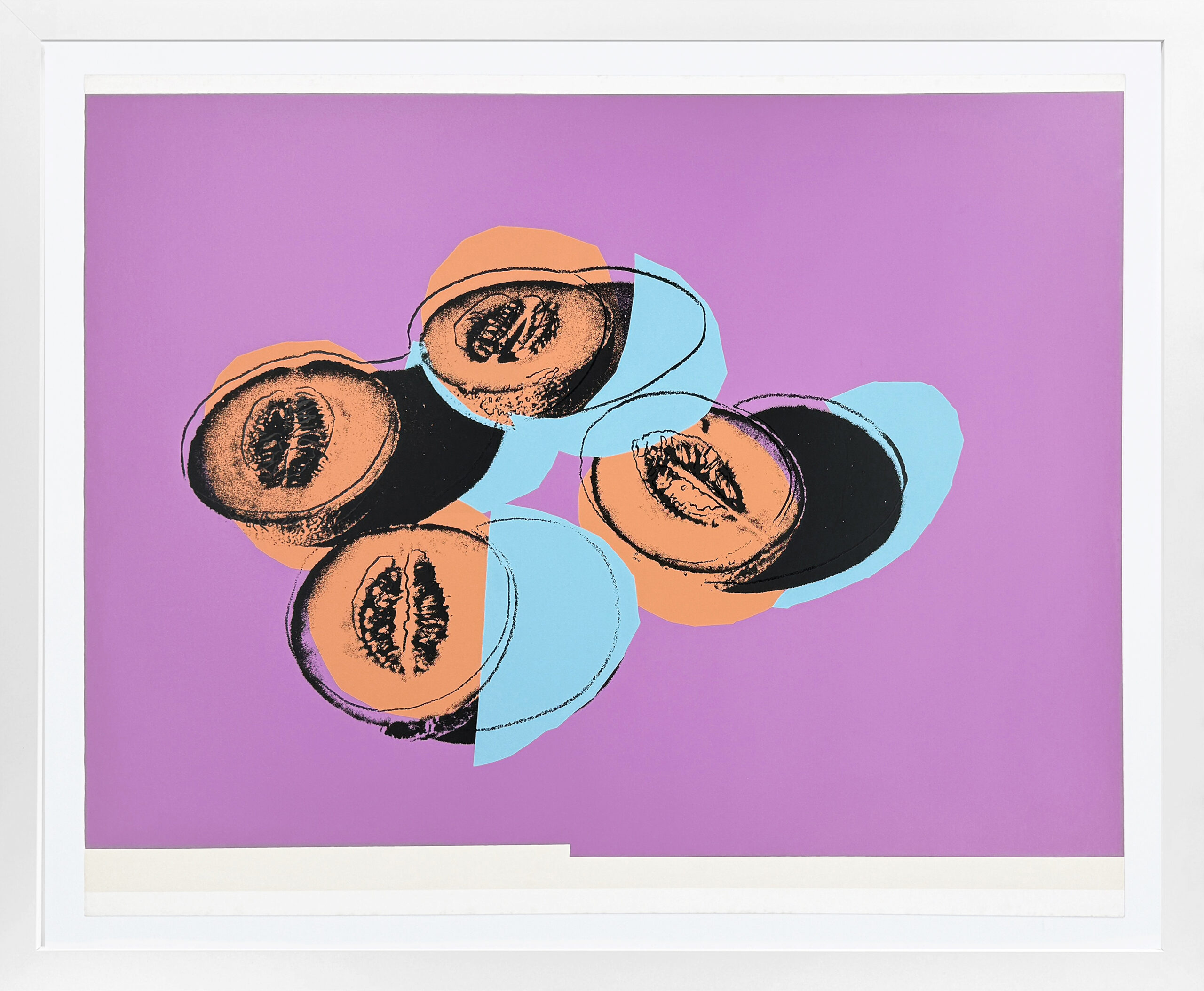 Space Fruit: Cantaloupes II (large screen print – authenticated) by Andy Warhol