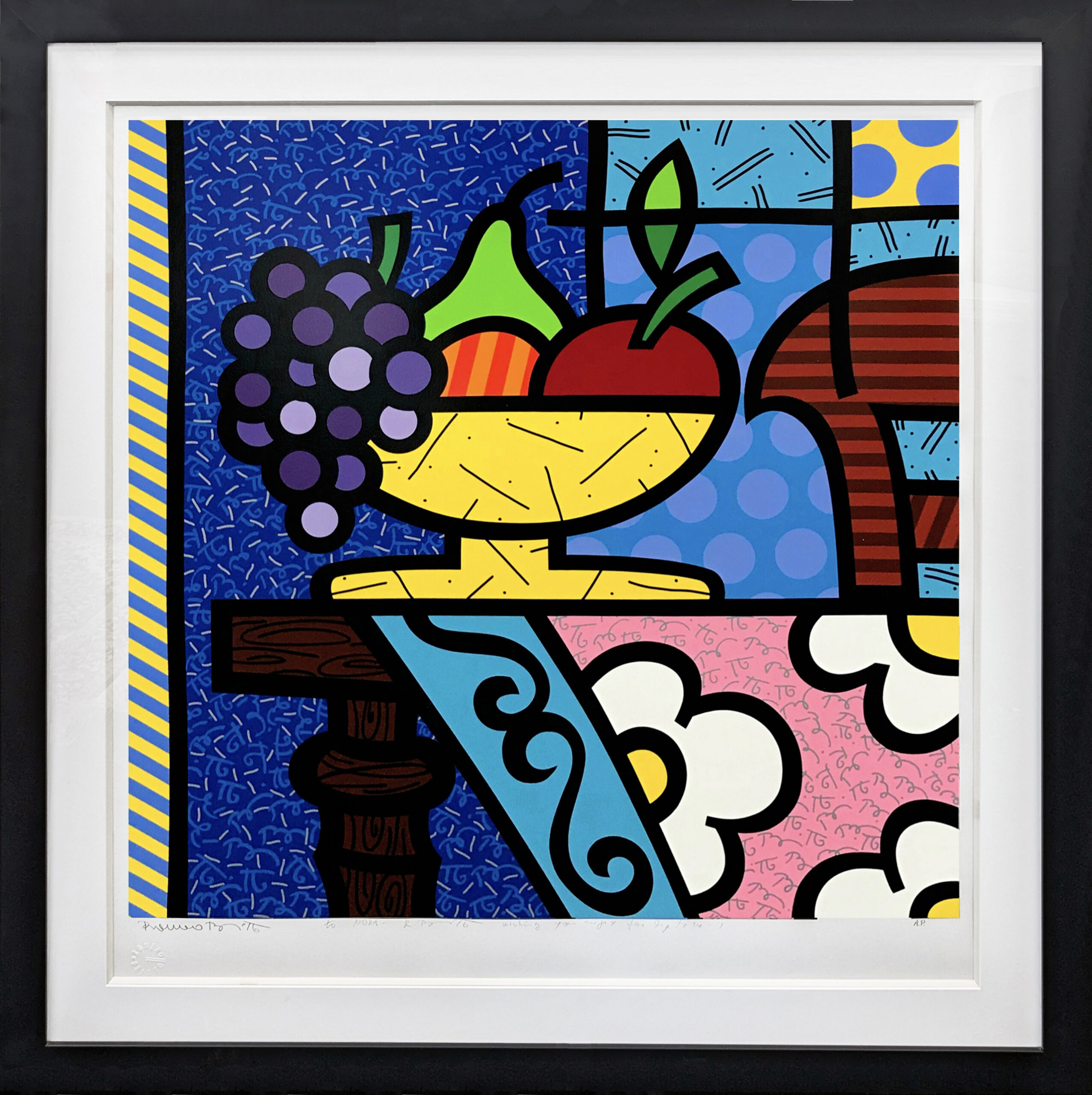 Home (large custom framed hand signed serigraph) by Romero Britto