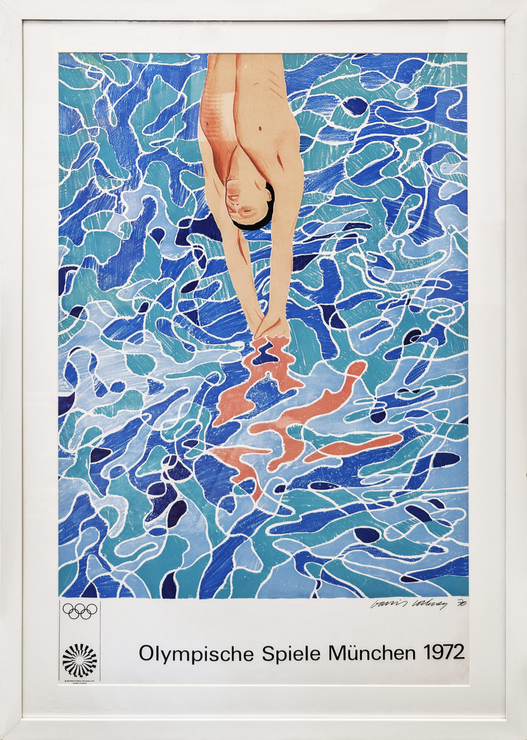 Olympische Spiele Munchen, 1972 (original framed poster) by David Hockney