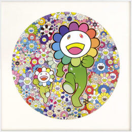 Rum Pum Pum in a Field of Flowers! (framed, hand signed lithograph) by Takashi Murakami at GallArt.com