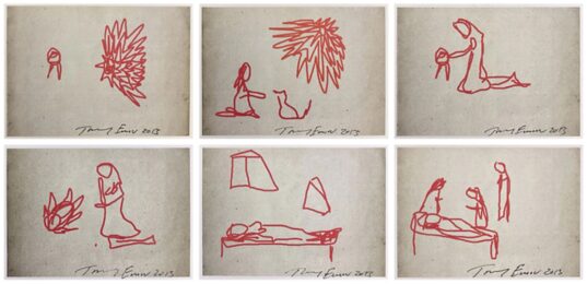Nativity iPad Drawing (Complete Set of 6) by Tracey Emin at Clifton Gallery