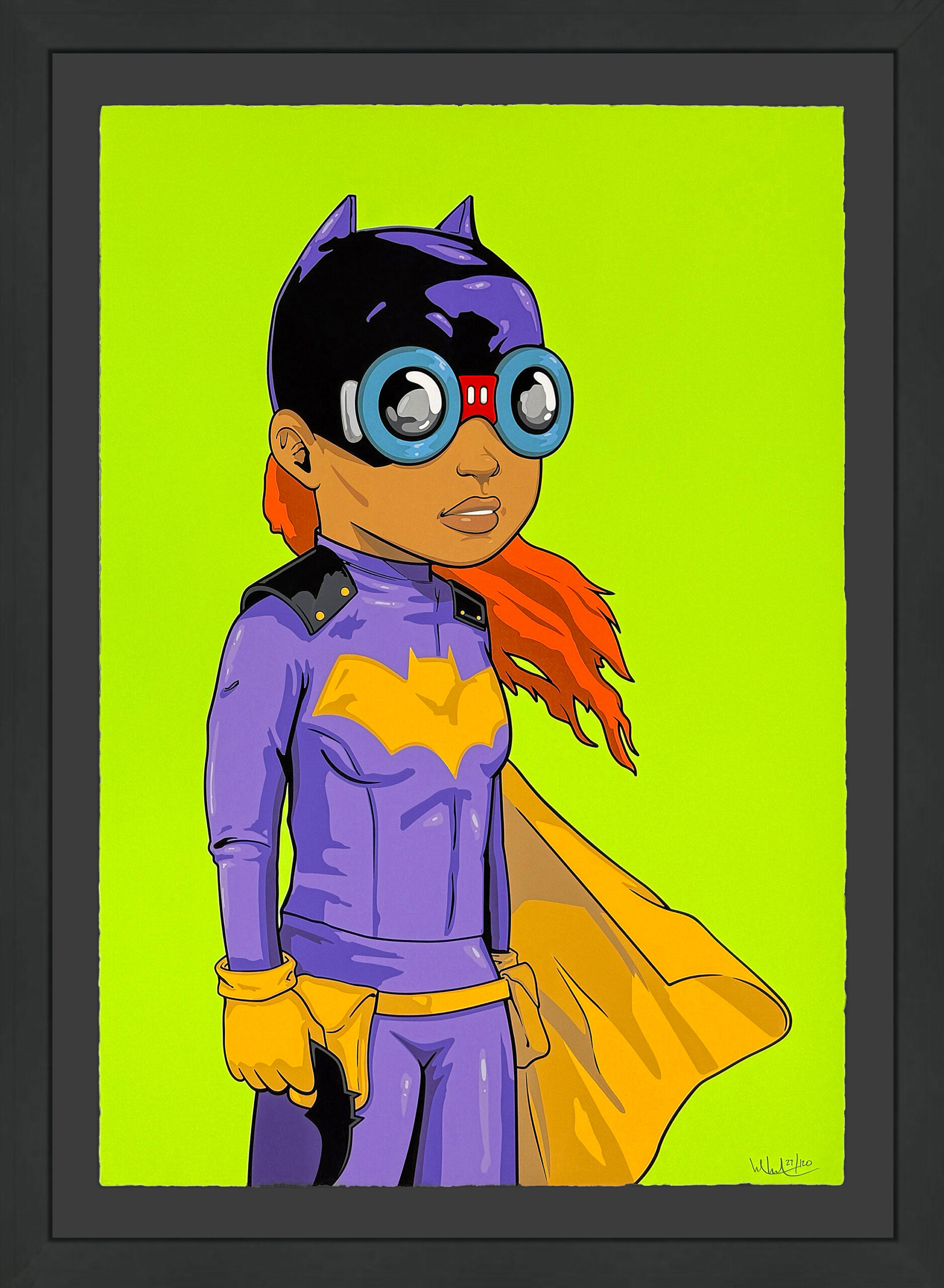 Batgirl (framed, hand signed screen print) by Hebru Brantley