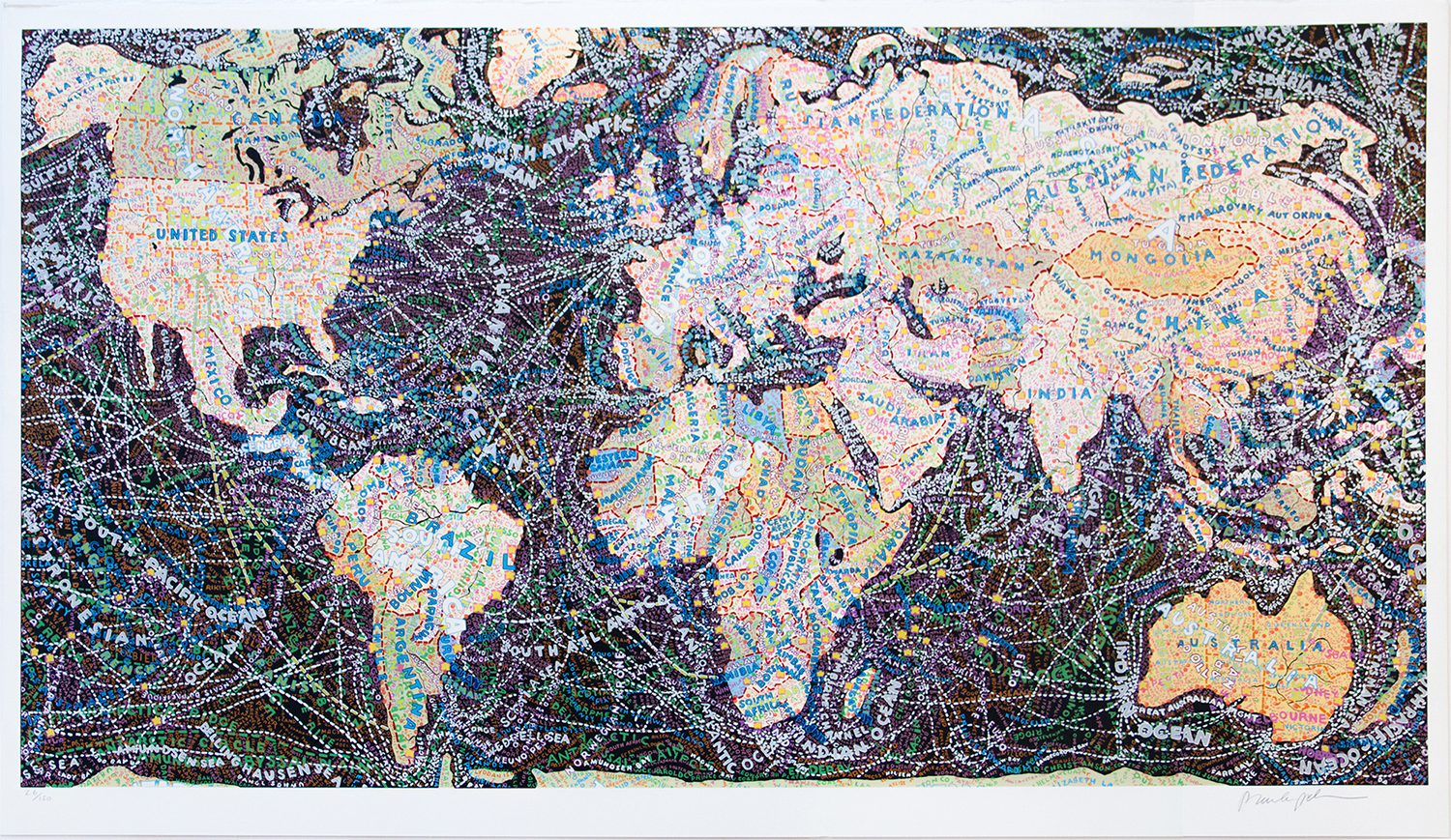 World Trade Routes by Paula Scher