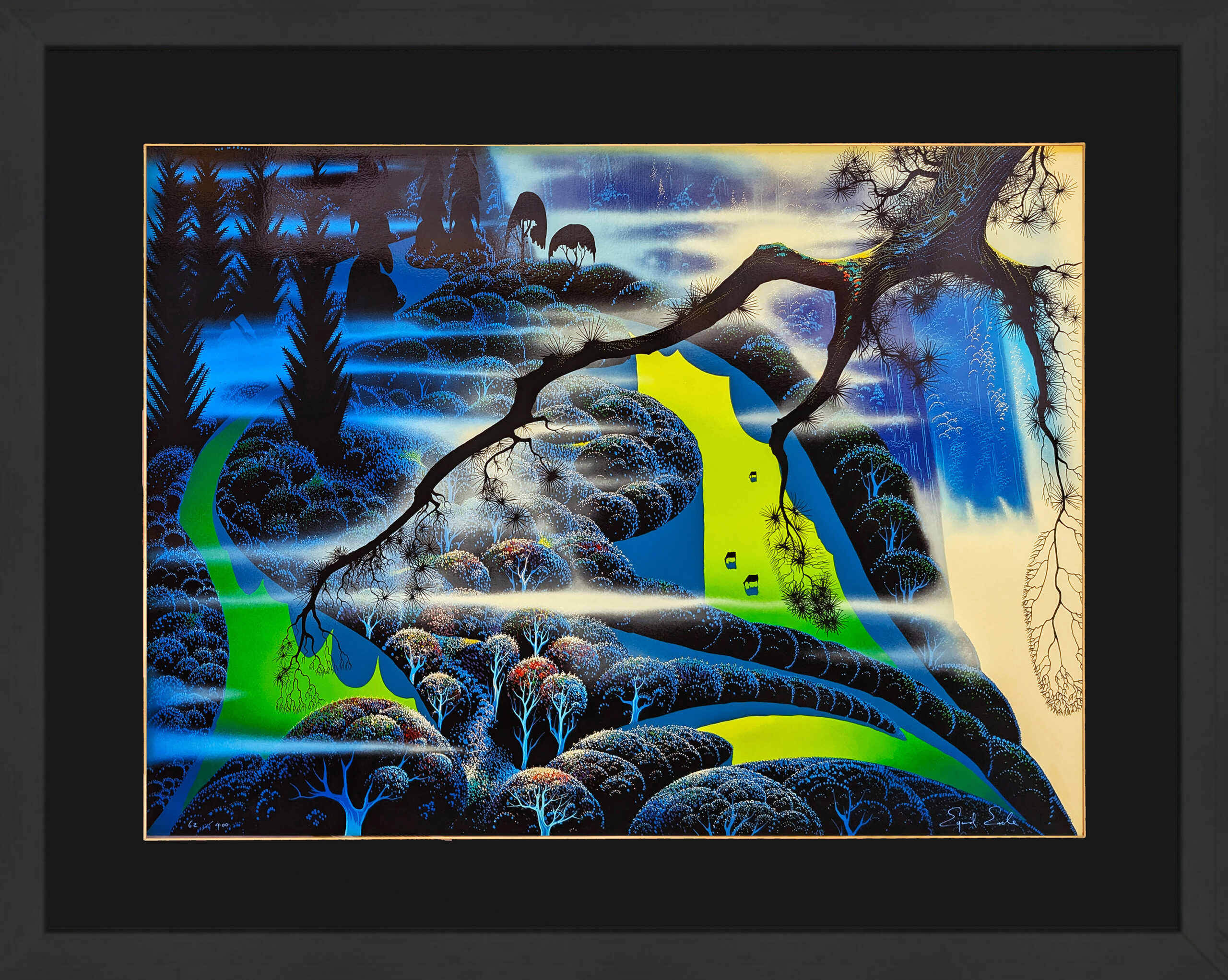 Green Pastures (custom framed large hand signed serigraph) by Eyvind Earle