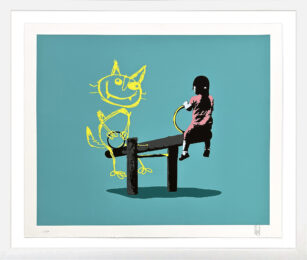 See What I Saw (Green), framed hand signed screen print by Eelus at GallArt.com