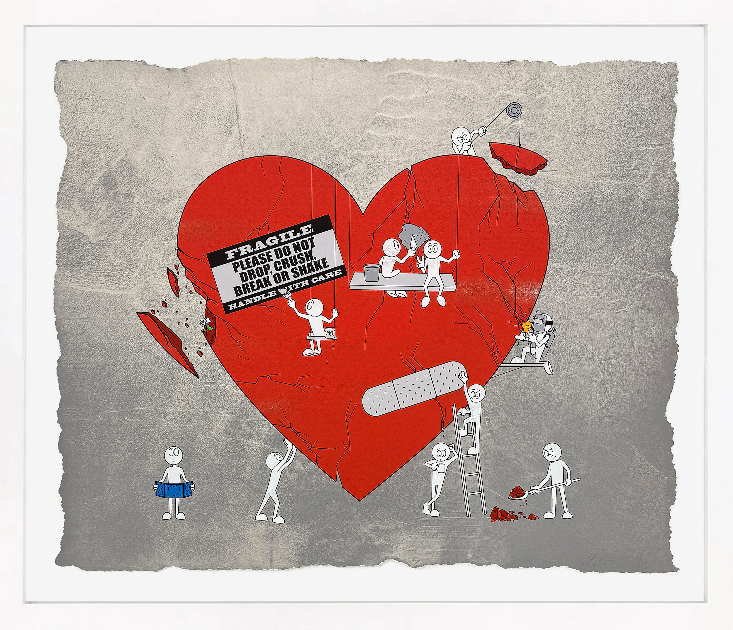 Mending Love (framed hand signed serigraph) by Kai