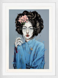 Mossiae (White Gold Leaf), unique hand finished screen print by Fin DAC at GallArt.com