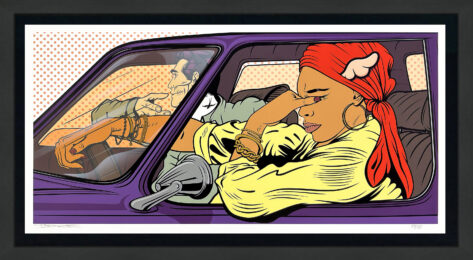 Silent Ride (framed, large hand signed screen print) by Dface at GallArt.com