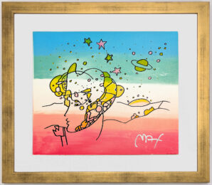 Cosmic Profile (framed, original mixed media on paper) by Peter Max at GallArt.com