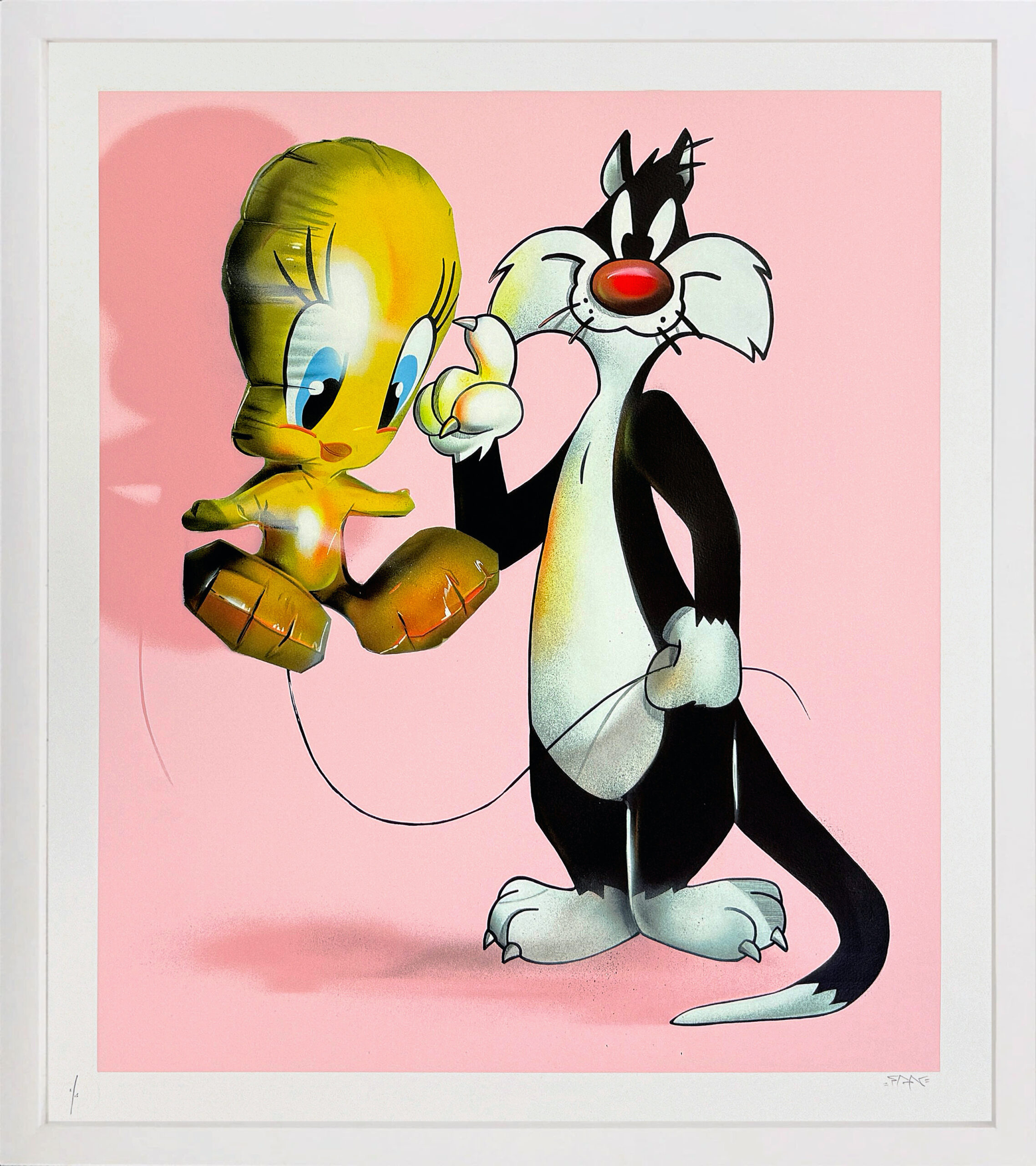 Pet Hate (Pink), framed hand finished screen print by Fanakapan