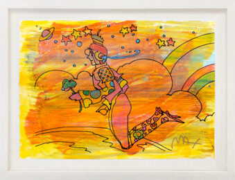 Cosmic Flyer (framed, original mixed media on paper) by Peter Max at GallArt.com