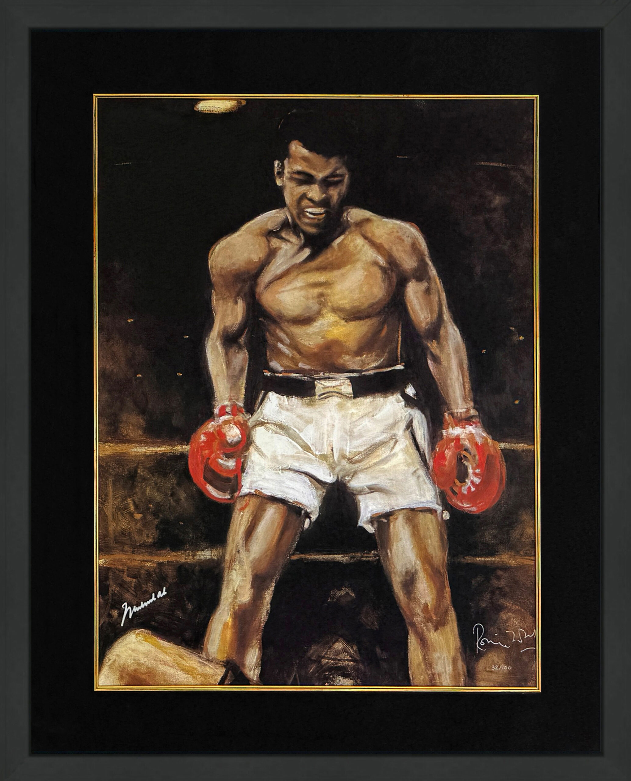 Muhammad Ali (framed, rare dual signed serigraph) by Ronnie Wood