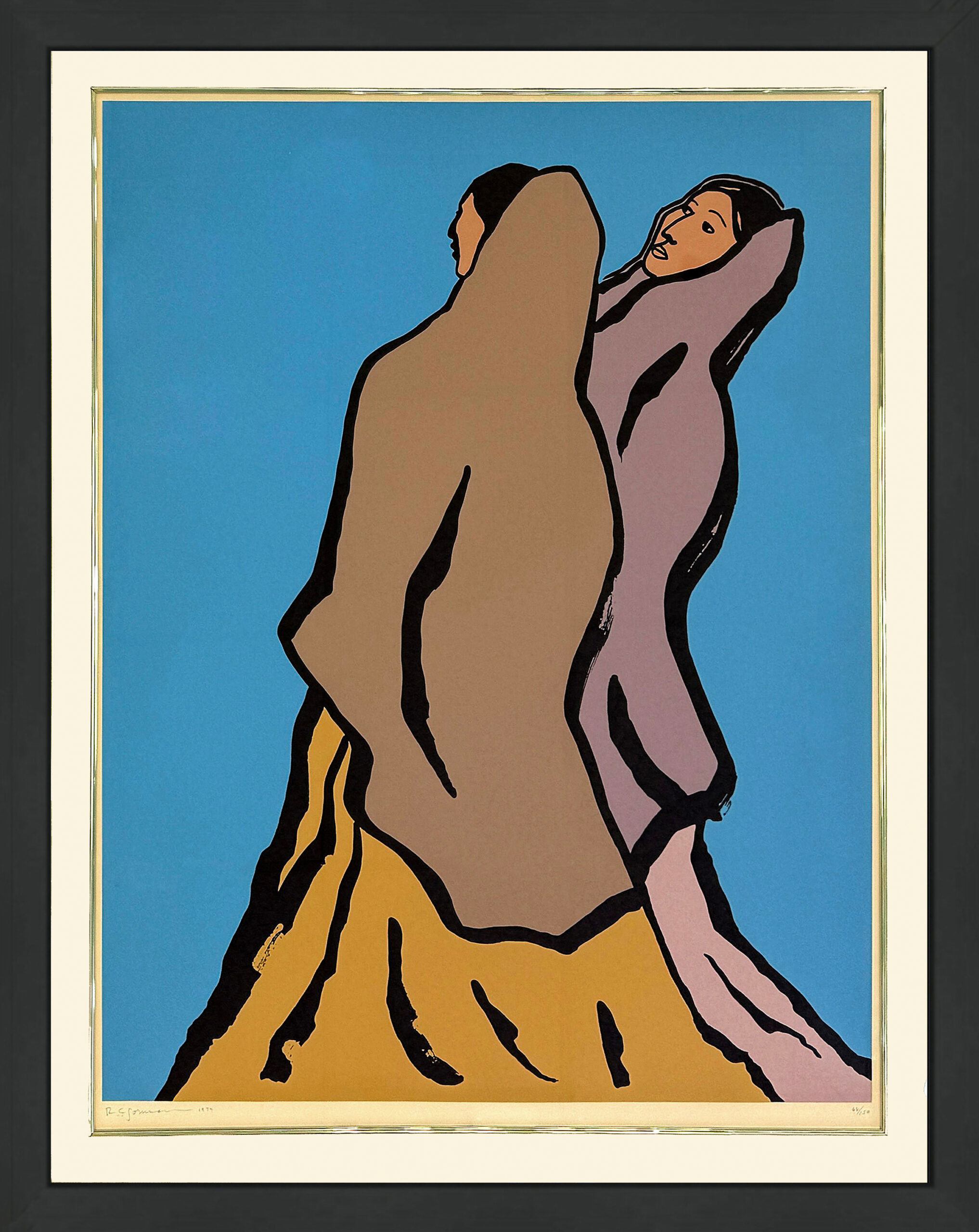 Walking Women (framed, large hand signed lithograph) by Richard Gorman