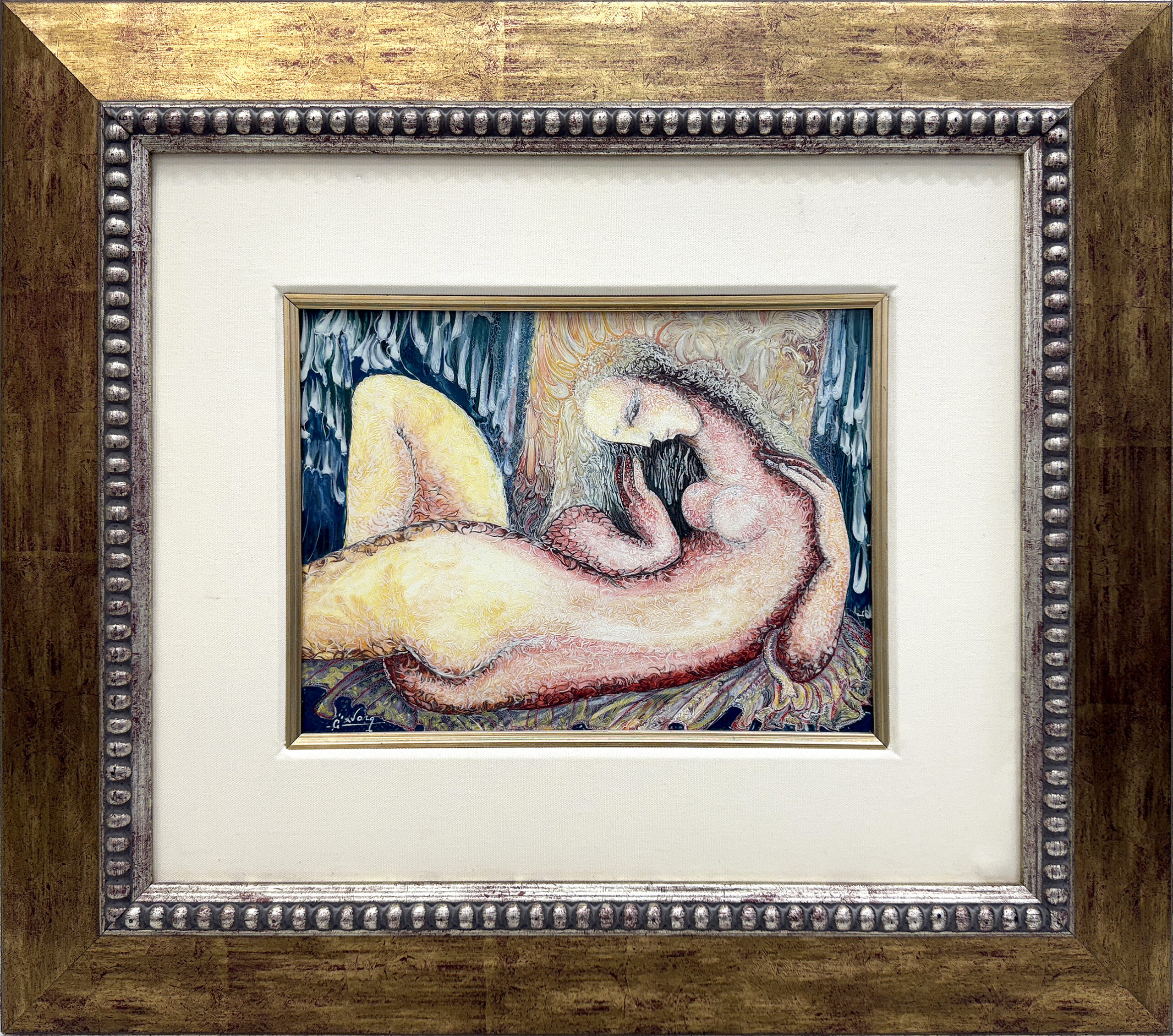 The Nude Series (framed original painting on board) by Gevorg Yeghiazarian