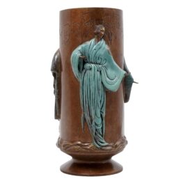 Fantasy, Cold Painted Bronze Vase, Signed Edition of 275, Art Deco by Erte at GallArt.com