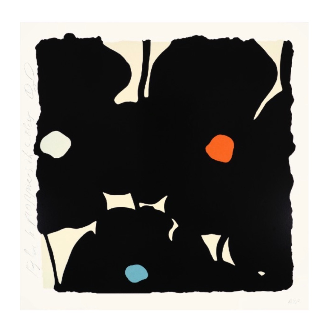 Black Poppies with Colors by Donald Sultan