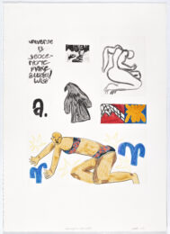 Submerged in water and text by Boemo Diale at David Krut Projects