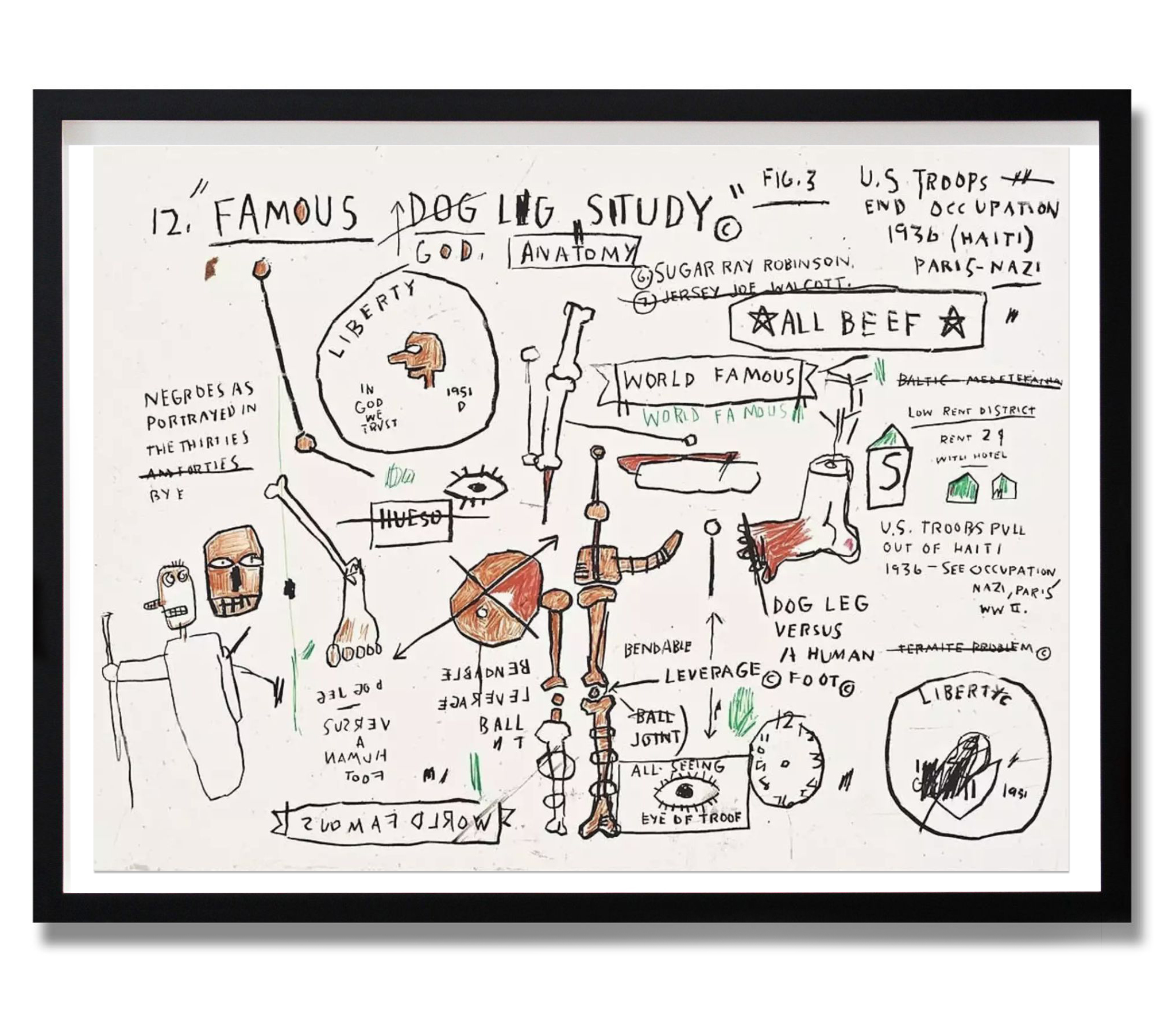Dog Leg Study by Jean-Michel Basquiat