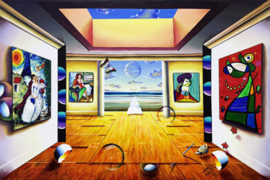 Grand Collection, Huge Original Painting on Canvas, Hand Signed, Picasso Miro by Ferjo at GallArt.com