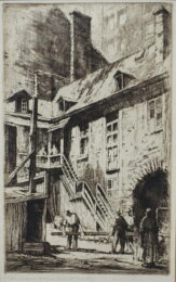 Old Courtyard, St. Vincent St., Montreal, P.Q. (No. 2) by Herbert Raine at Jan Johnson Old Master Modern Prints