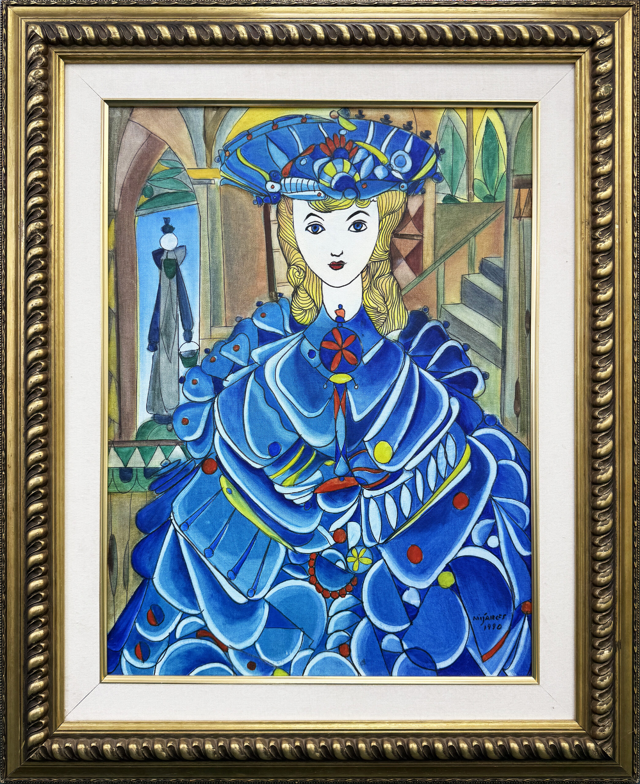 Serie Habaneras, Original Oil Painting, Hand Signed, Framed by Jose Mijares