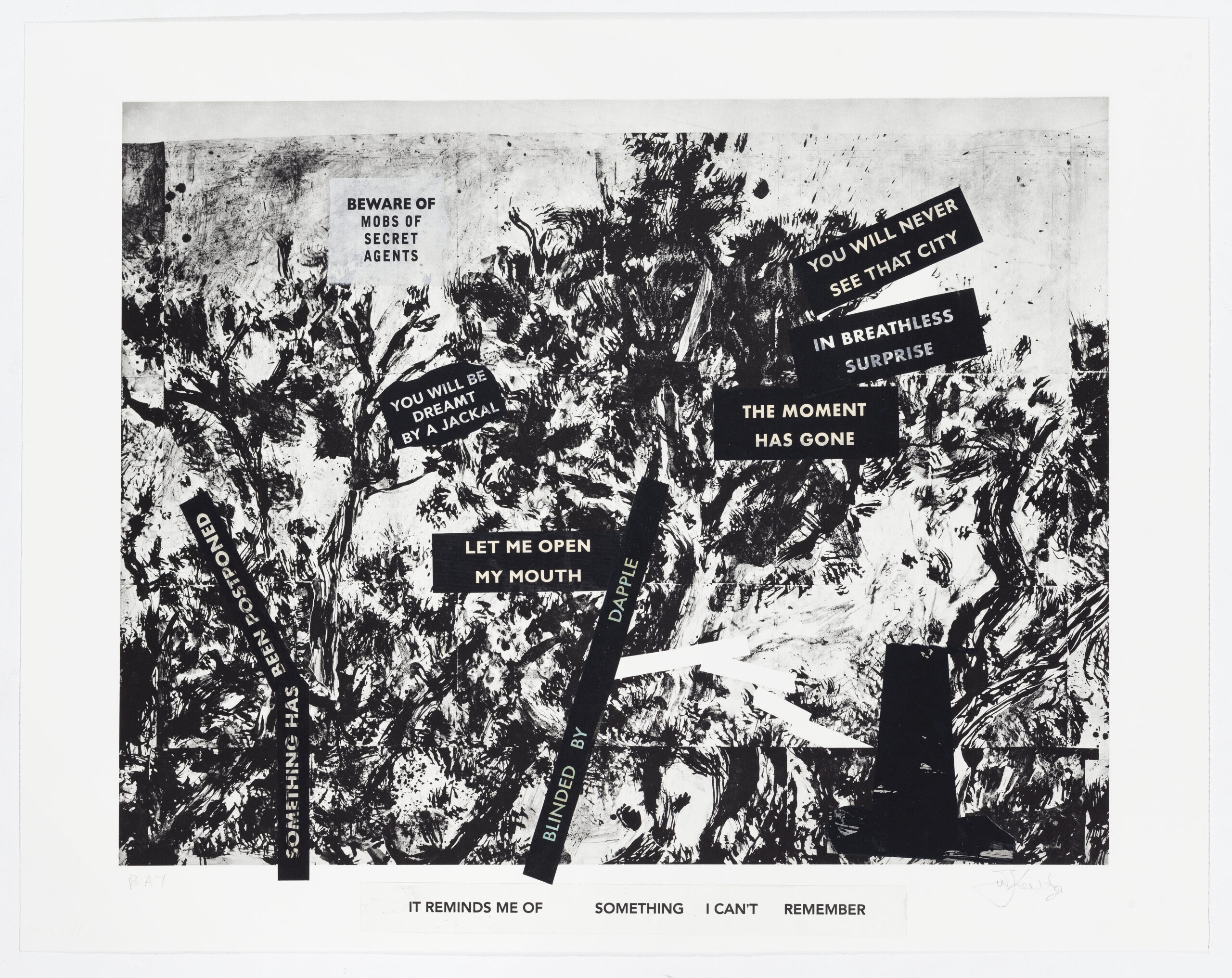It reminds me of something I can’t remember by William Kentridge
