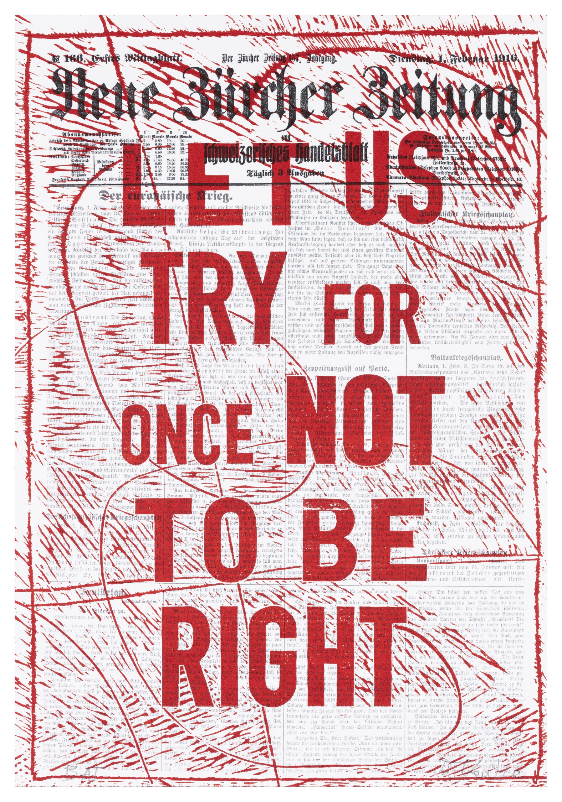 Let Us Try For Once Not To Be Right by William Kentridge