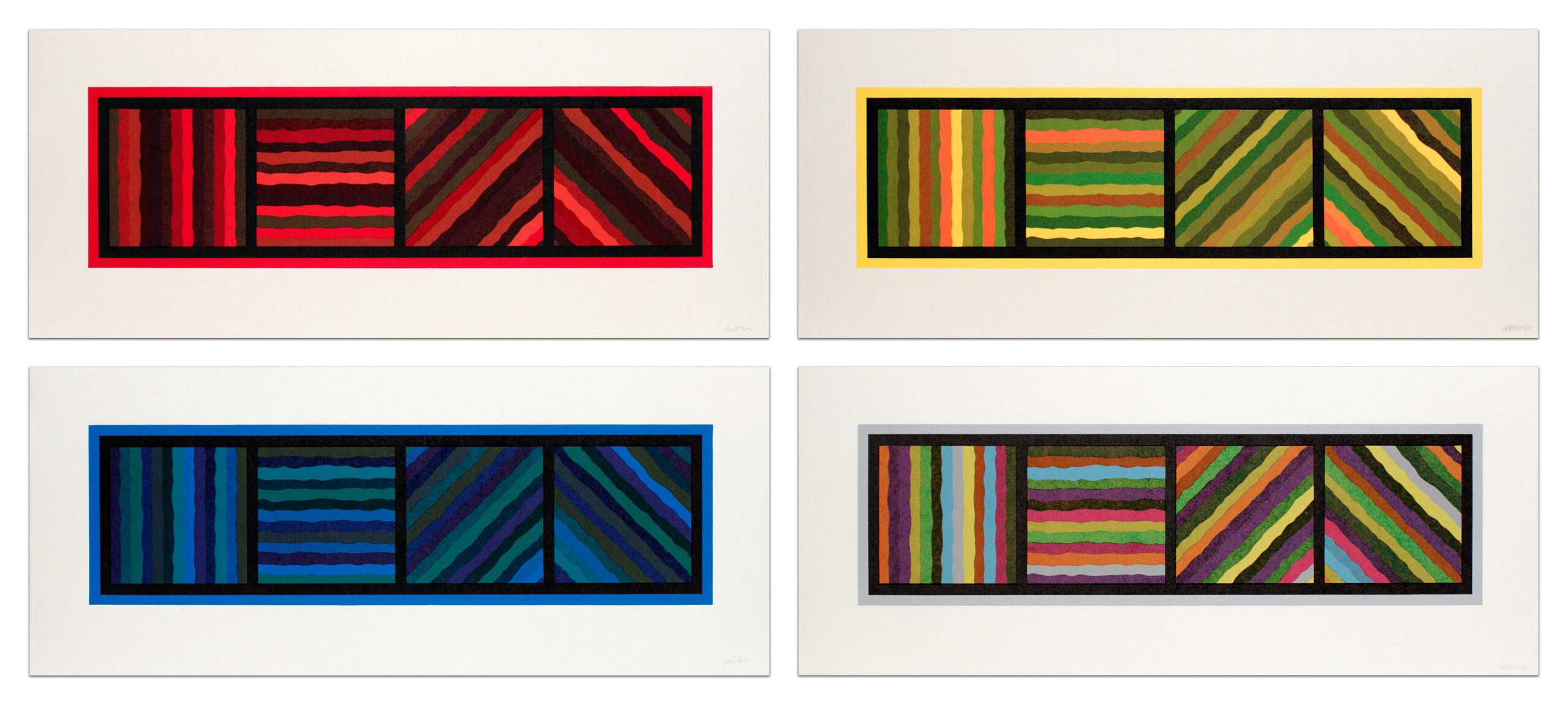 Bands (Not Straight) in Four Directions by Sol LeWitt