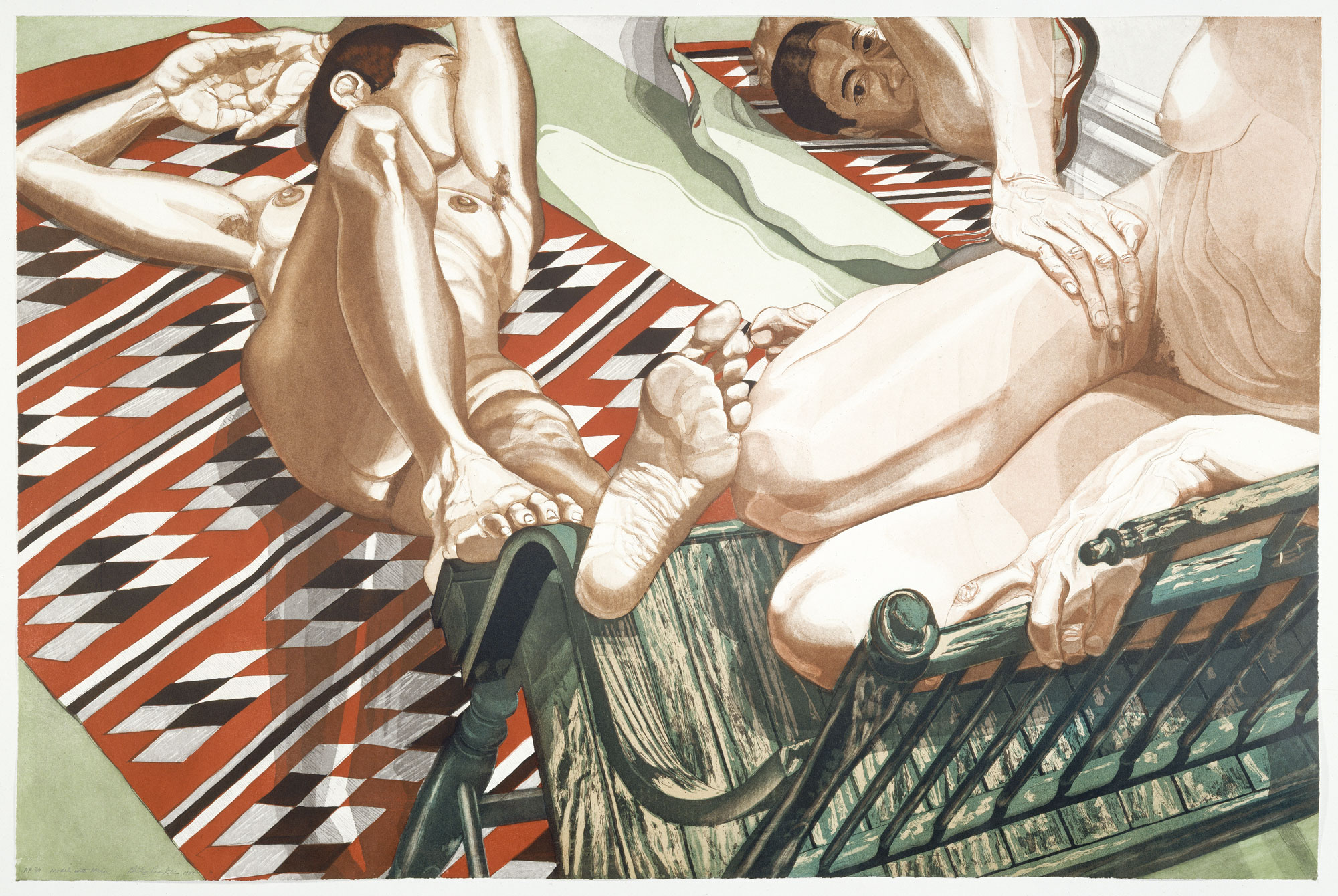 Models with Mirror by Philip Pearlstein