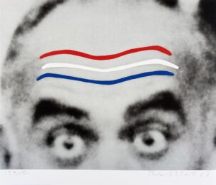 Raised Eyebrows/ Furrowed Foreheads (Red, White, and Blue) from the Artist for Obama Portfolio by John Baldessari at Hamilton-Selway Fine Art