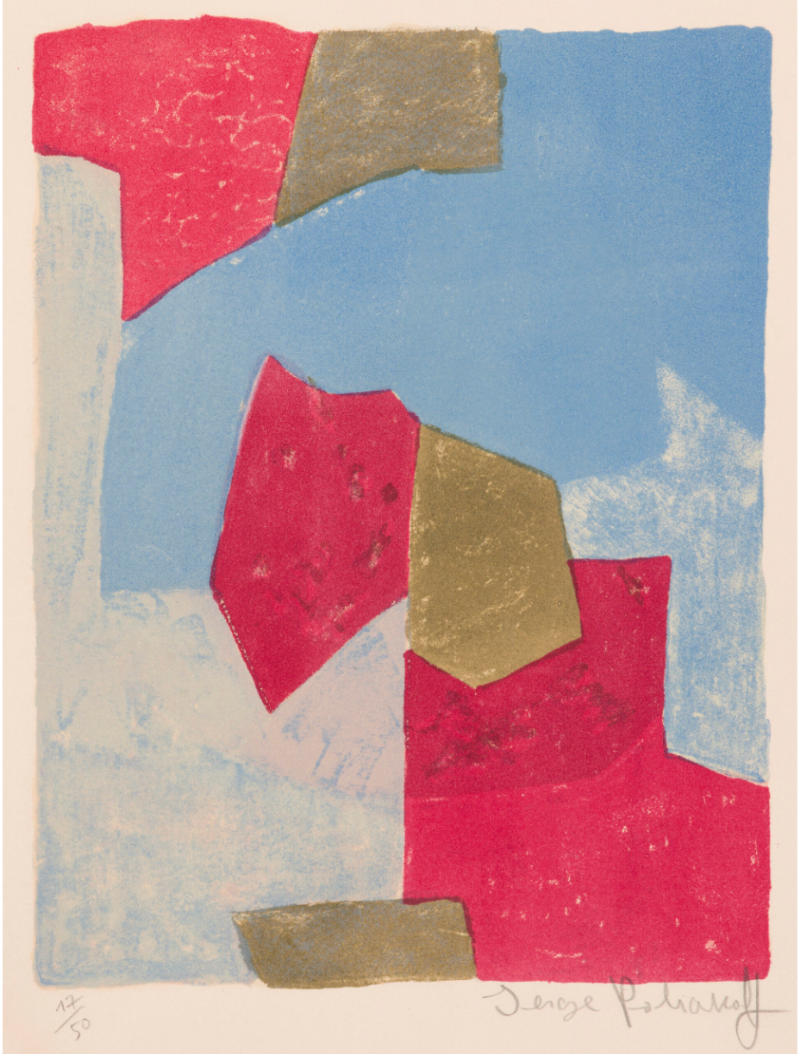 Composition Bleue et rouge by Serge Poliakoff